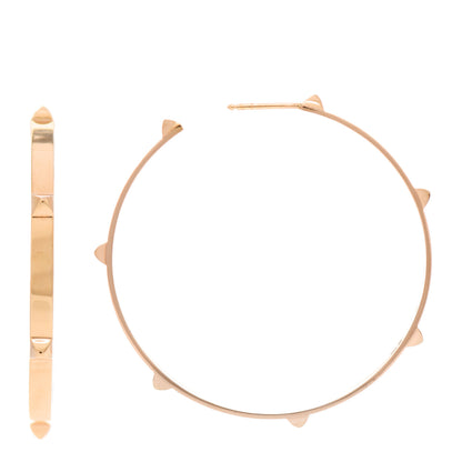 Hermes 18K Rose Gold Mini Clous Hoop Earrings 1 of 5