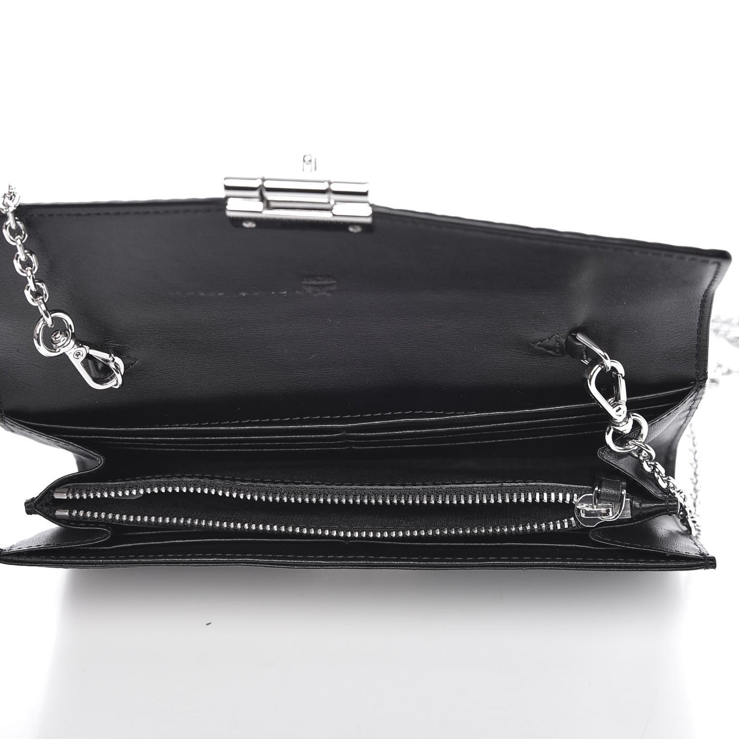 Visetos Large Patricia Wallet On Chain Black
