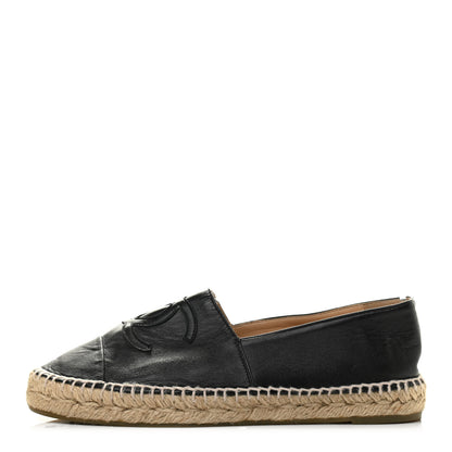 Chanel Lambskin CC Espadrilles 39 Black 1 of 7