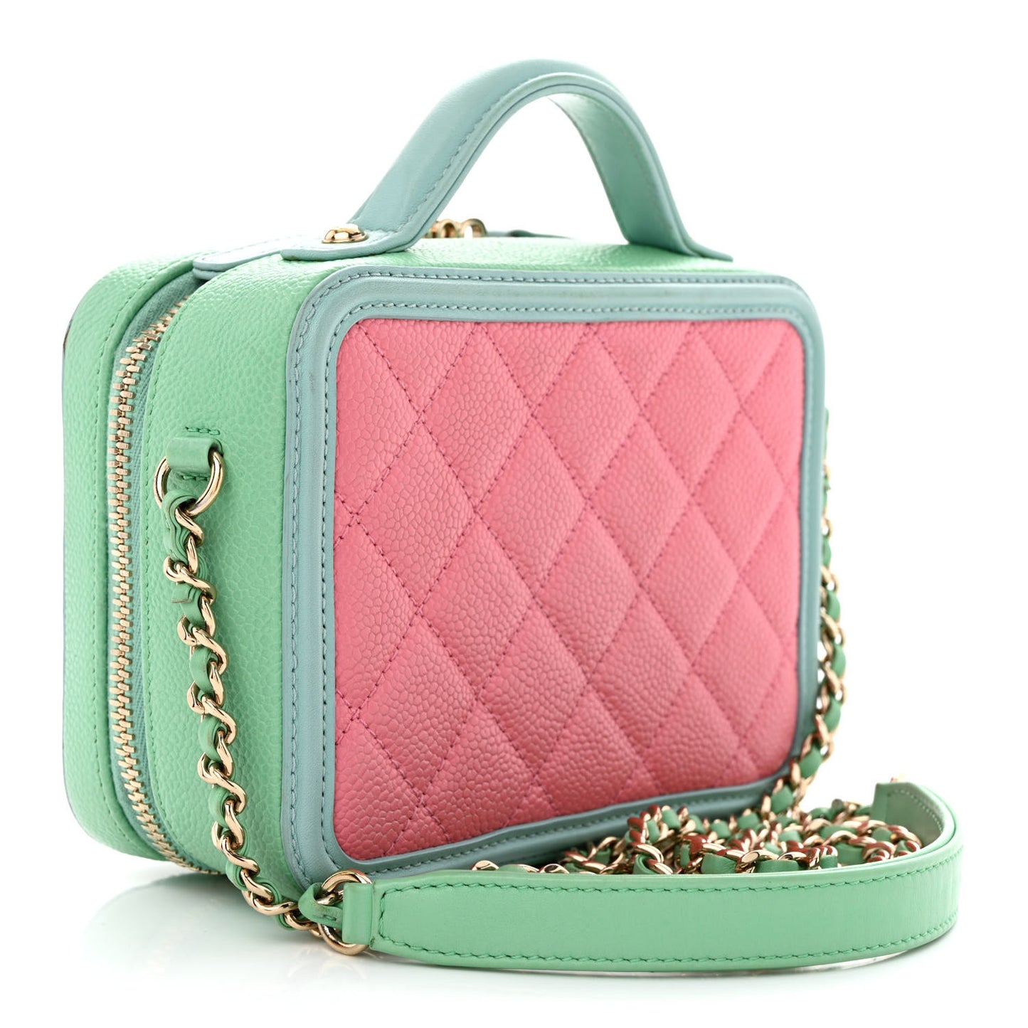 Caviar Quilted Small CC Filigree Vanity Case Multicolor