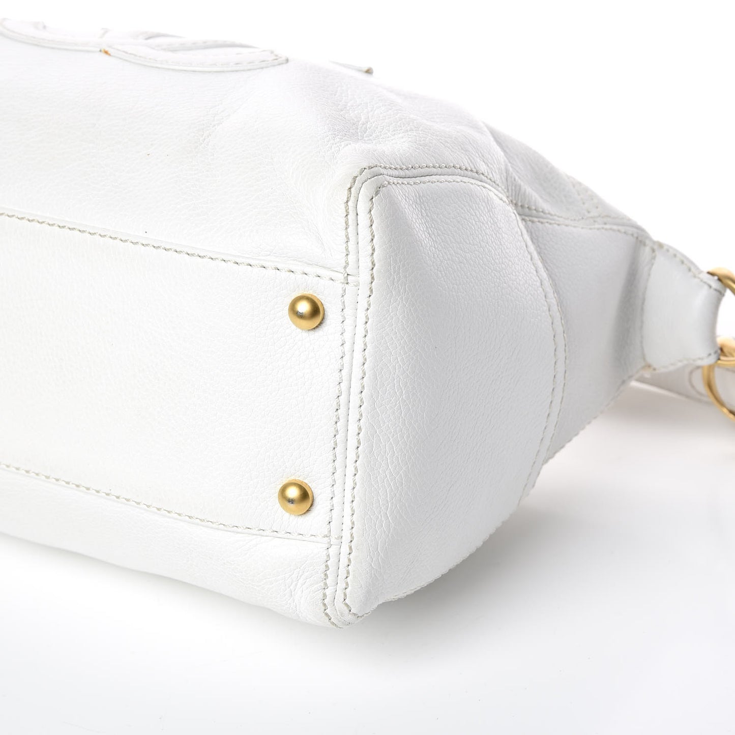 Calfskin CC Shoulder Bag White