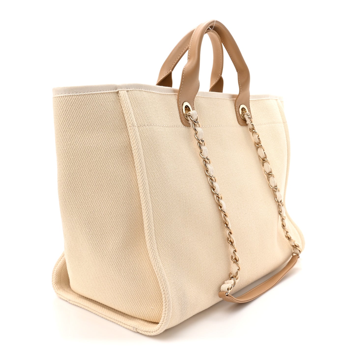 Canvas Pearl Medium Deauville Tote Ecru Beige