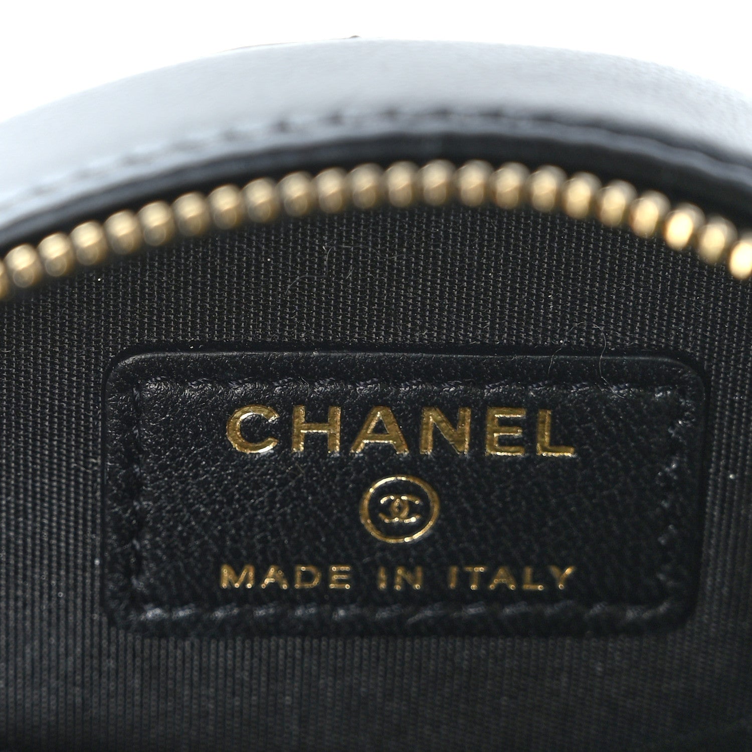 Chanel Lambskin Quilted Zirconium Round Clutch With Chain Black 6 of 9