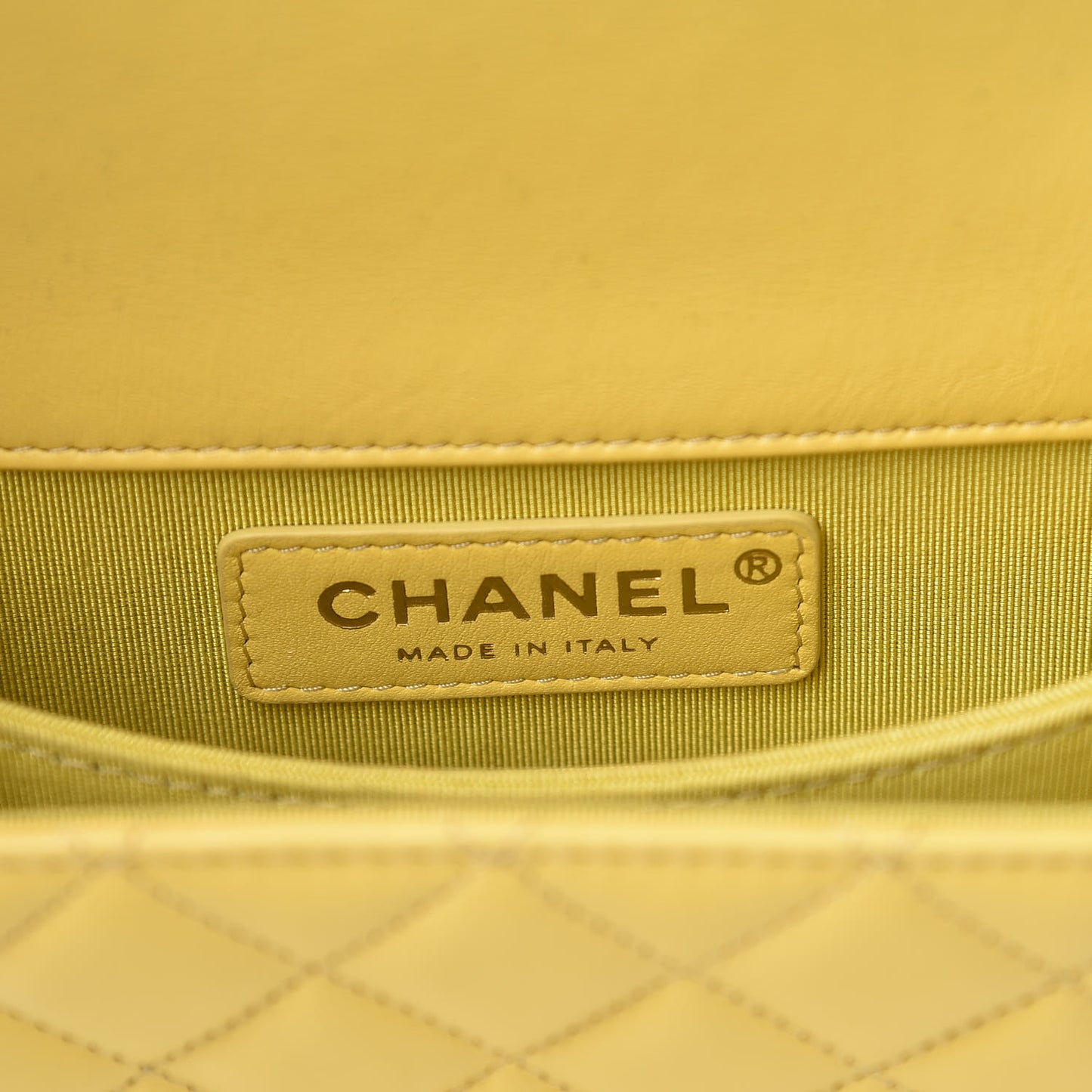 Lambskin Quilted North South Boy Flap Yellow