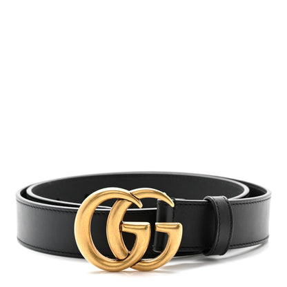 Gucci Calfskin Double G 30mm Belt 80 32 Black 1 of 6