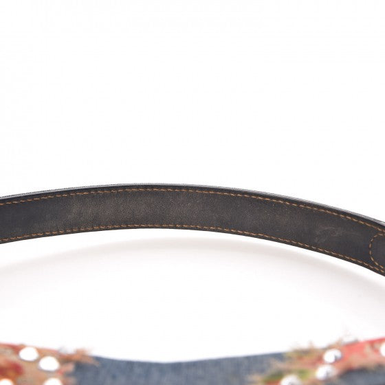 Denim Embroidered Saddle Bag Blue Multi