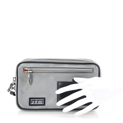 Louis Vuitton Monogram Satellite Alpha Clutch Silver 2 of 6
