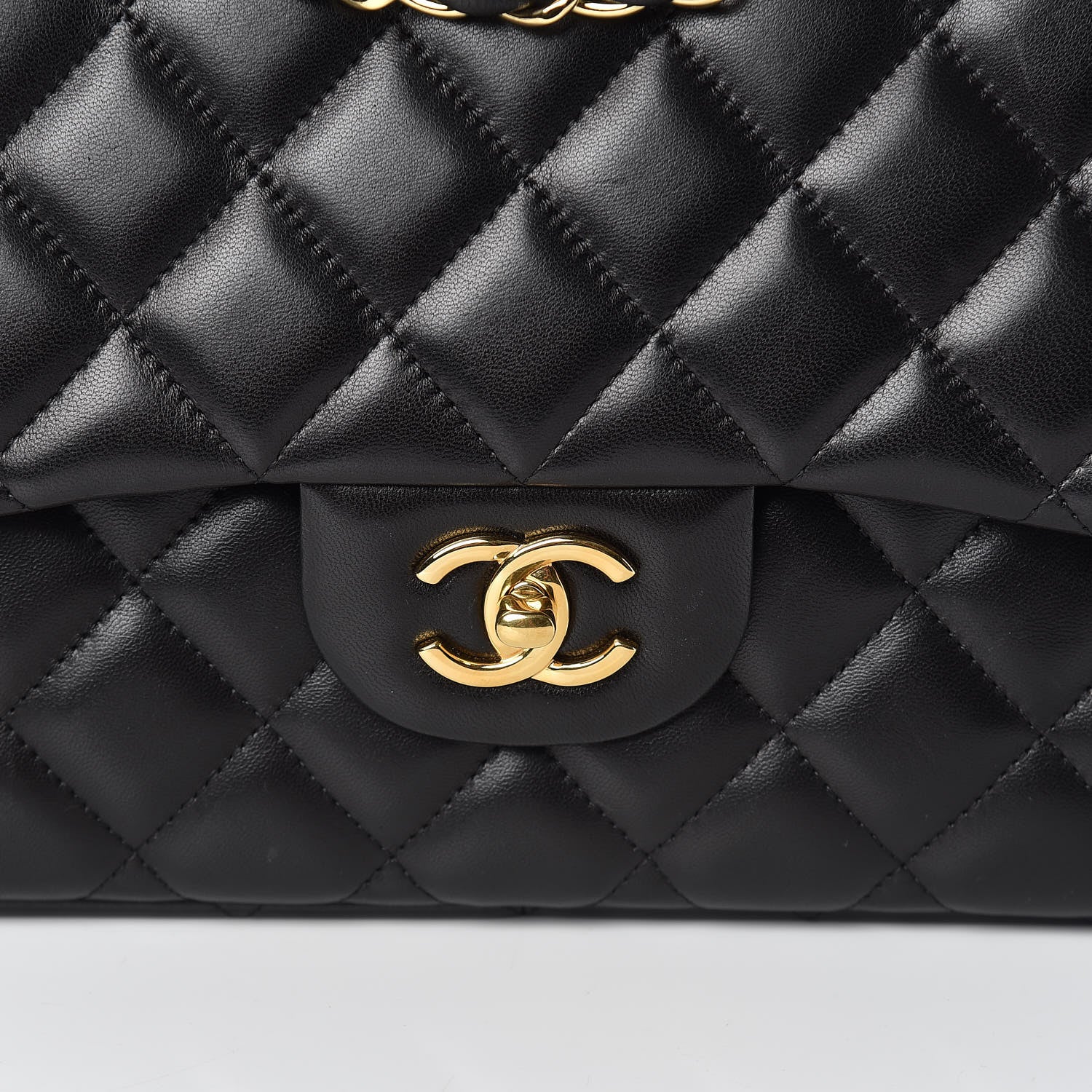 Chanel Lambskin Quilted Jumbo Double Flap Black 10 of 10
