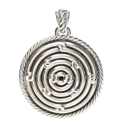 David Yurman Sterling Silver Large Labyrinth Disc Pendant 1 of 3