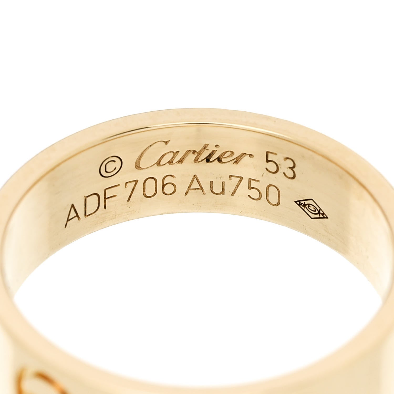 Cartier 18K Yellow Gold 5.5mm LOVE Ring 53 6.5 4 of 4