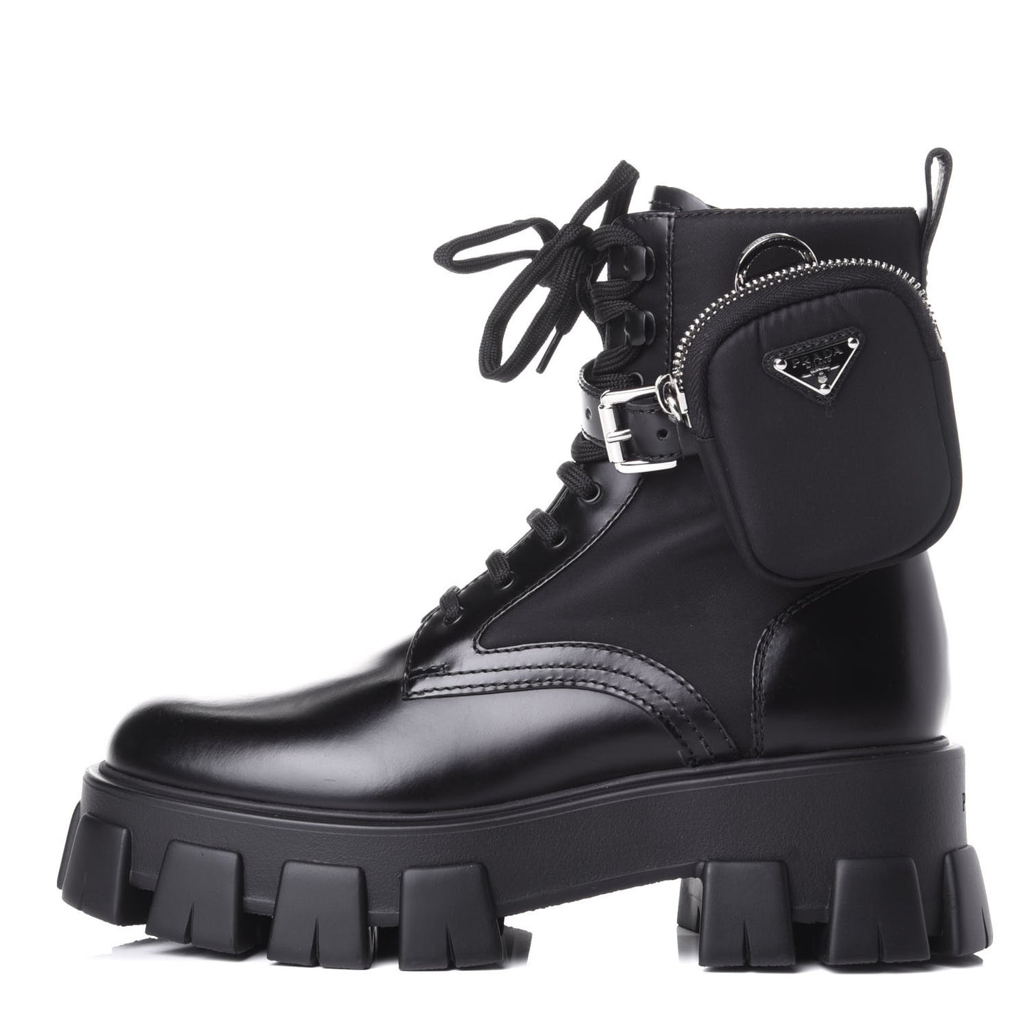 Spazzolato Rois Nylon Metal Triangle Logo Monolith Pouch Pocket 55mm Boots 39 Black