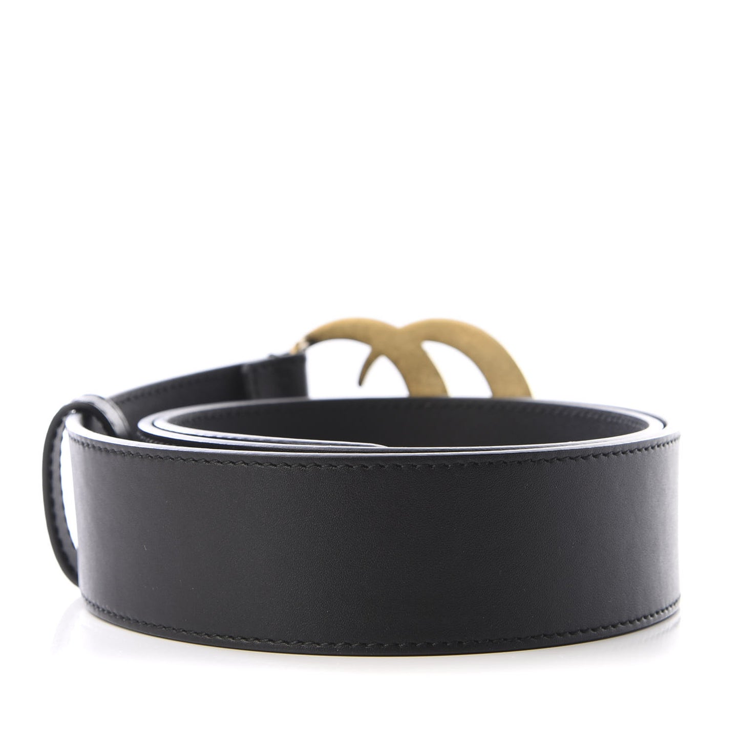 Moon Calfskin Pearl Double G 40mm Belt 85 34 Black Cream