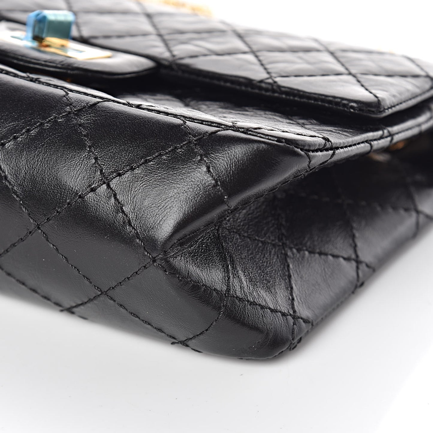 Aged Calfskin Quilted 2.55 Reissue Mini Flap Black