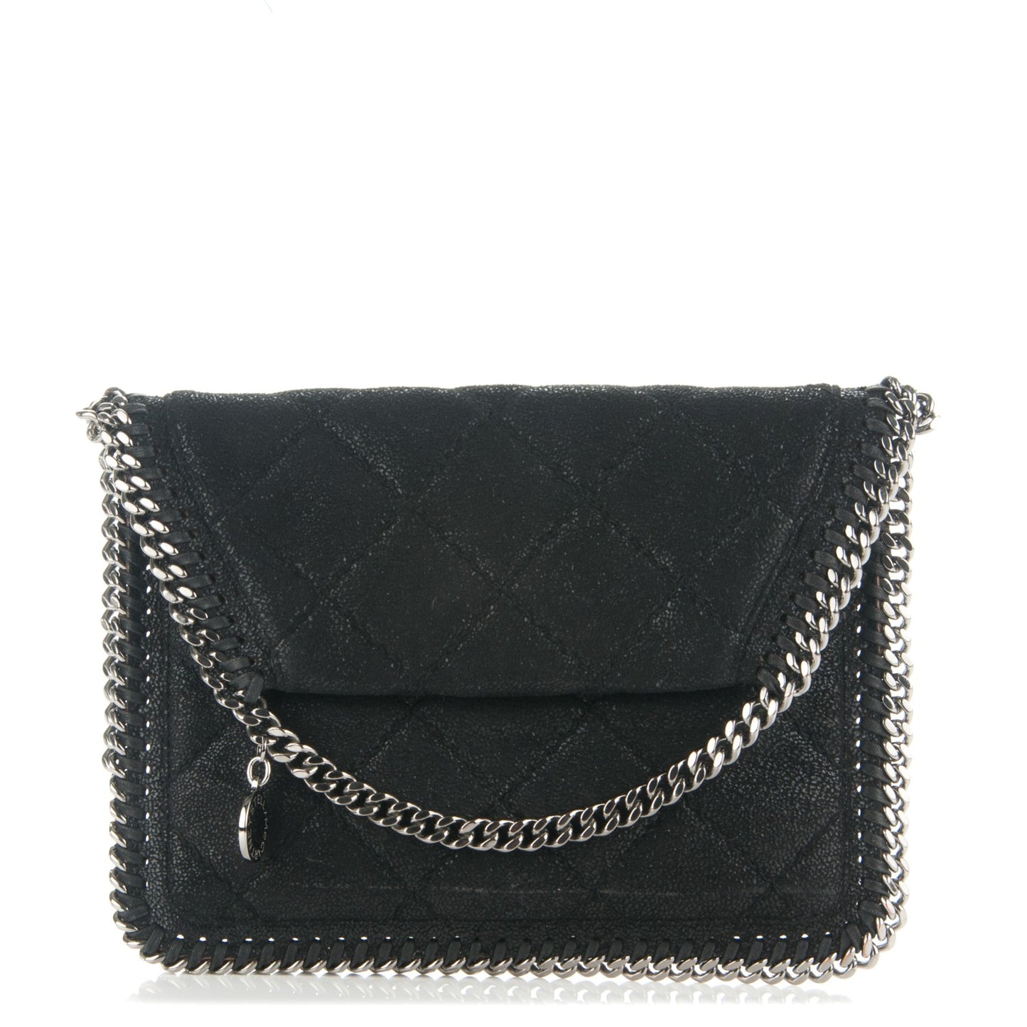 Shaggy Deer Quilted Mini Falabella Shoulder Bag Black