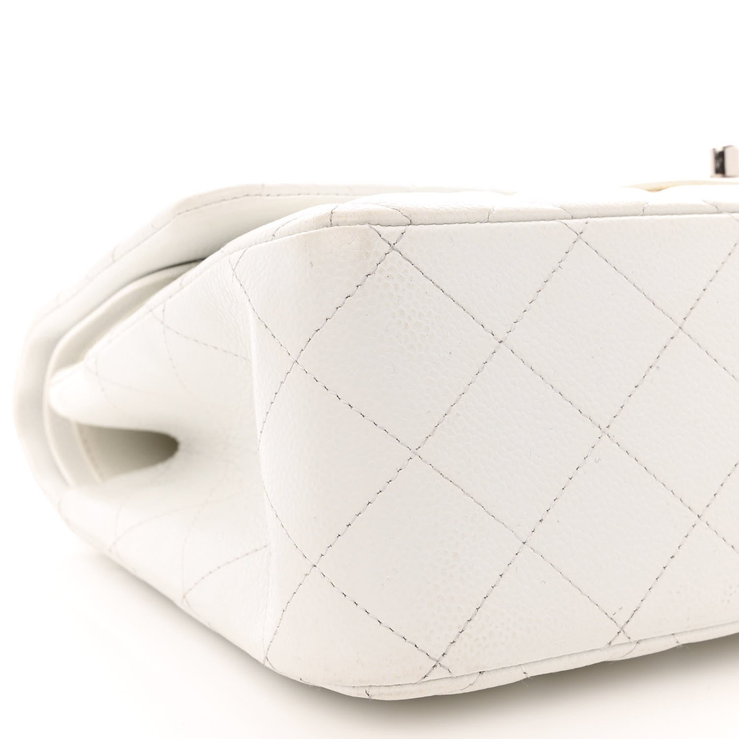 Chanel Caviar Quilted Jumbo Double Flap White 9 of 15