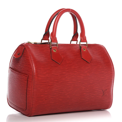 Louis Vuitton Epi Speedy 25 Castillan Red 3 of 11