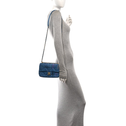 Chanel Denim Quilted Mini Denim Mood Rectangular Flap Blue Multicolor 2 of 11