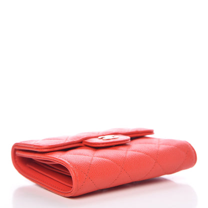 Chanel Caviar Quilted Compact Flap Wallet Red 4 of 9