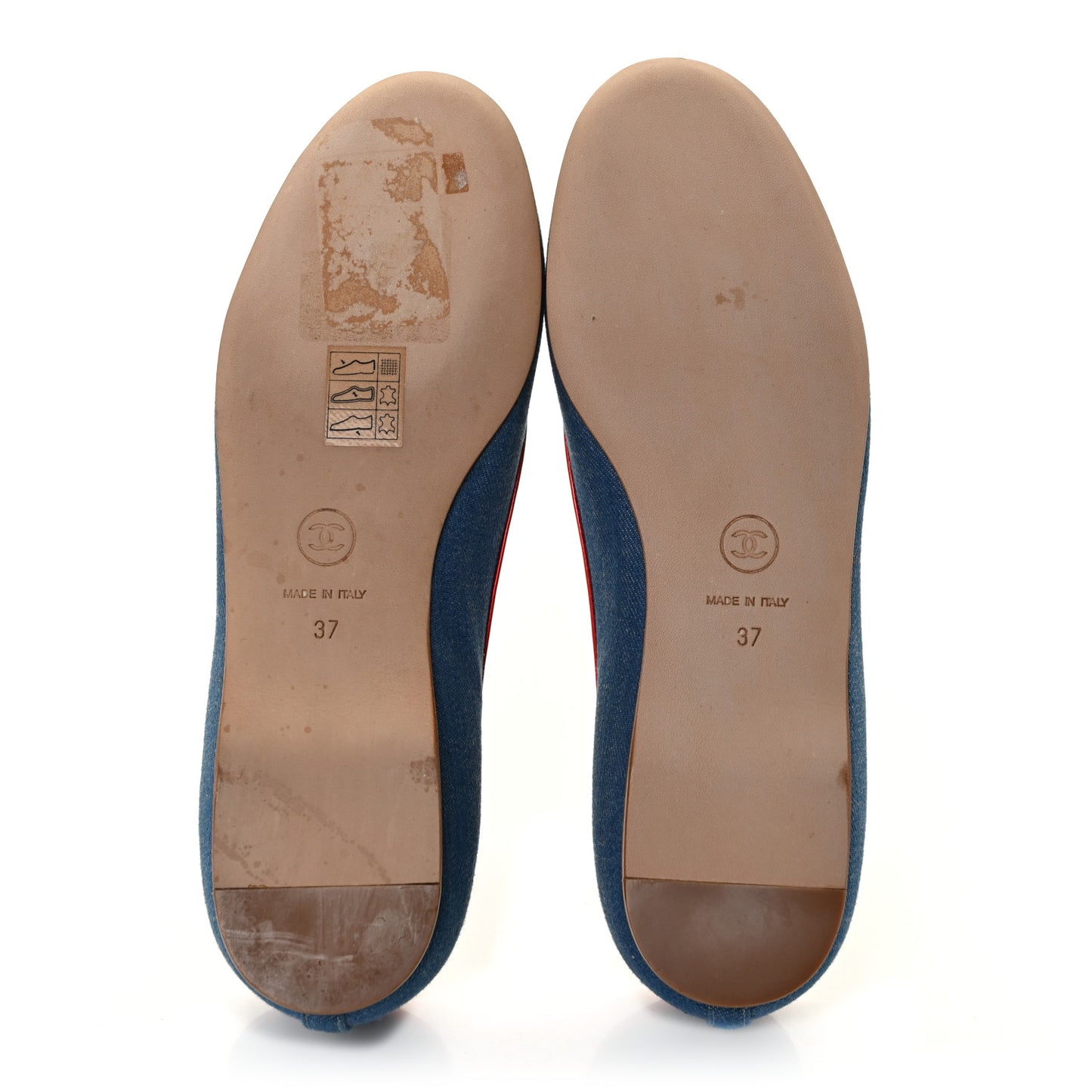 Denim Patent CC Ballerina Flats 37 Blue Red