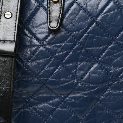 Chanel Aged Calfskin Quilted Large Gabrielle Shopping Tote Navy Black 8 of 25