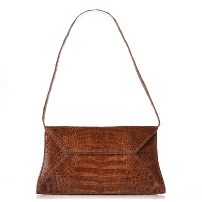 Nancy Gonzalez Crocodile Envelope Shoulder Bag Cognac 1 of 7