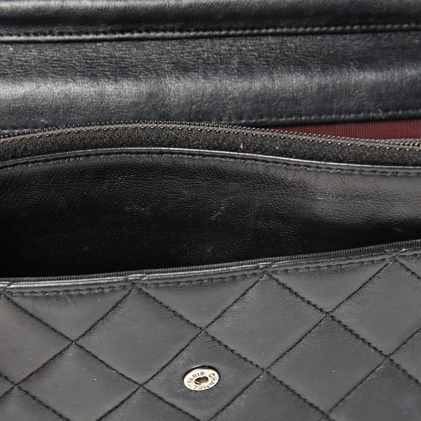Lambskin Quilted Wallet On Chain WOC Black
