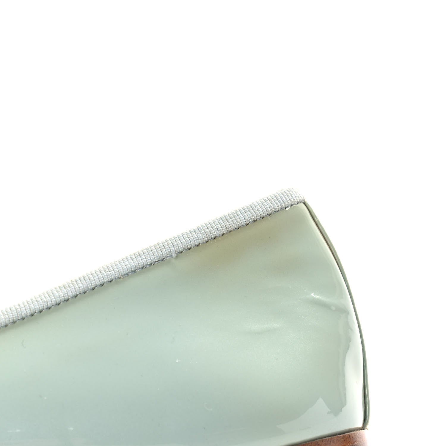 Chanel Patent Cap Toe CC Ballerina Flats 39.5 Mint Green Grey 9 of 9