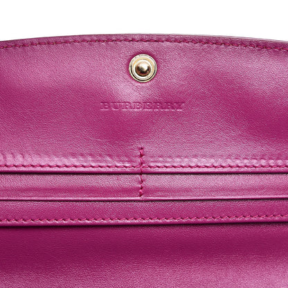 Burberry Calfskin Horseferry Check Porter Continental Wallet Dark Pink 6 of 10