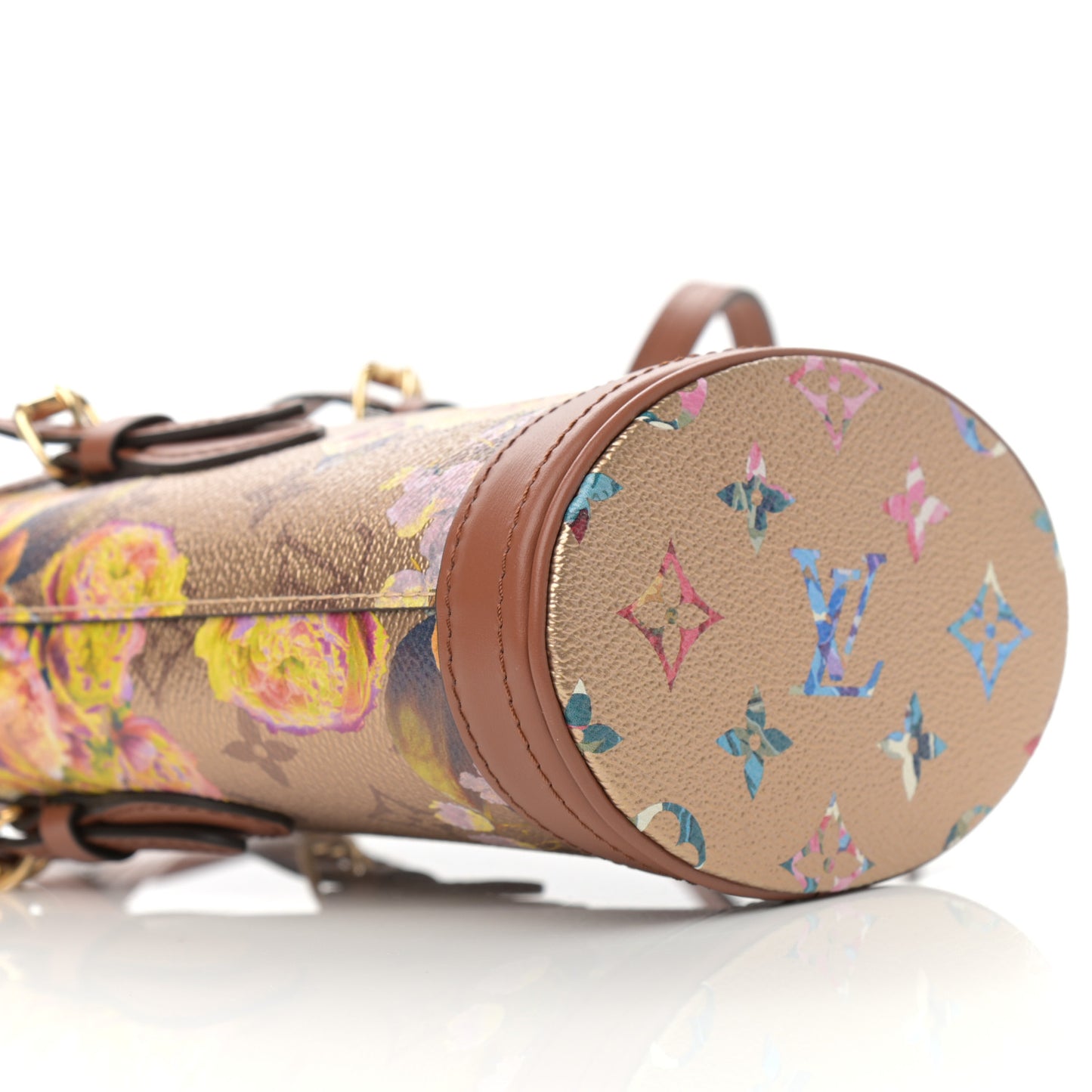 Metallic Monogram LV Garden Nano Bucket Bag Gold