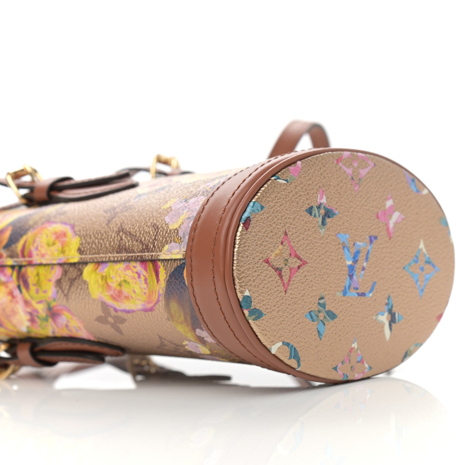 Louis Vuitton Metallic Monogram LV Garden Nano Bucket Bag Gold 9 of 11