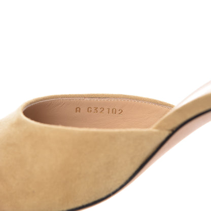 Chanel Suede Grosgrain Cap Toe CC Mules 38 Beige Black 7 of 10