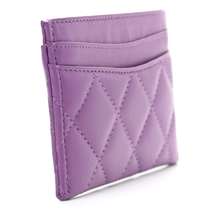 Chanel Lambskin Quilted Card Holder Purple 3 of 8
