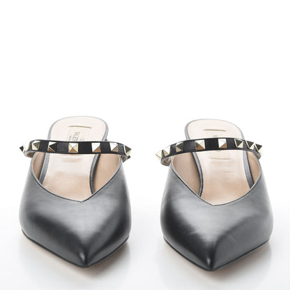 Valentino Garavani Nappa Rockstud Hype Low Heel Mules 38 Black 2 of 8