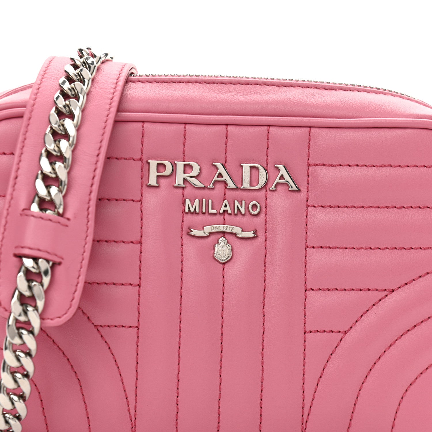 Prada Soft Calfskin Diagramme Camera Bag Begonia 8 of 10