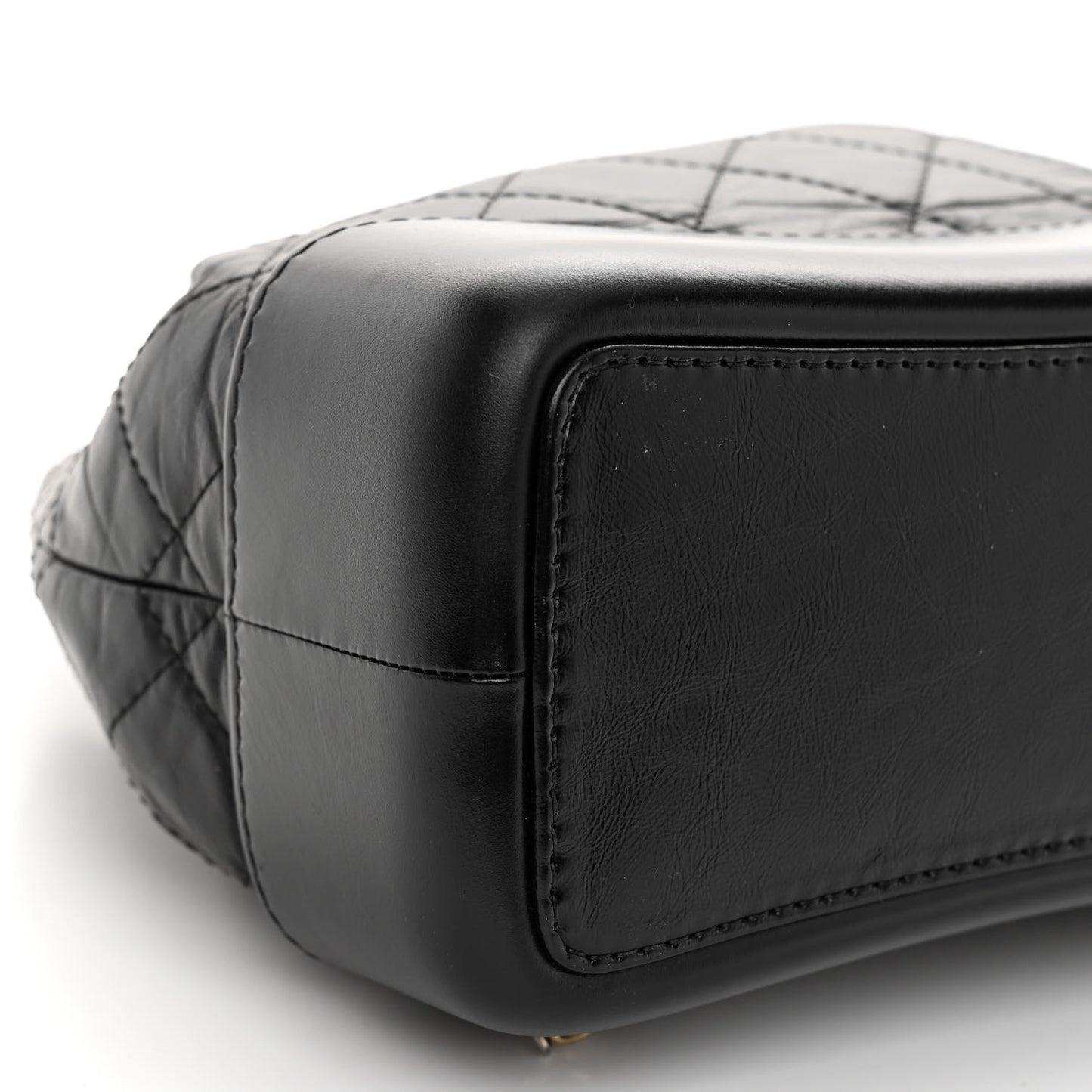 Aged Calfskin Quilted Small Gabrielle Backpack Black