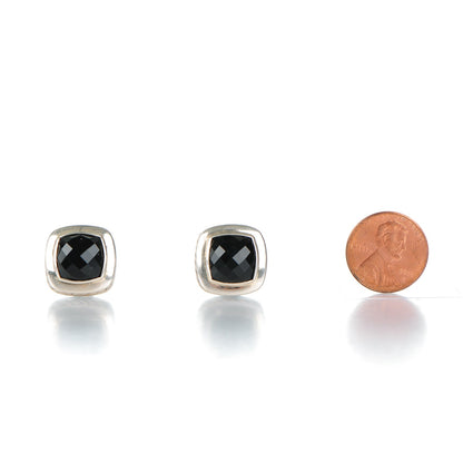 David Yurman Sterling Silver Onyx 10mm Albion Earrings 2 of 7
