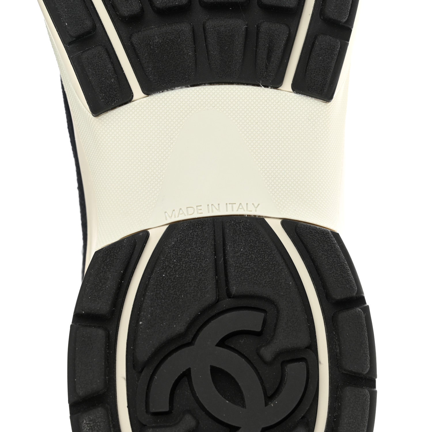 Chanel Fabric Suede Calfskin Mesh Womens CC Sneakers 43 Black Blue Ivory 6 of 11