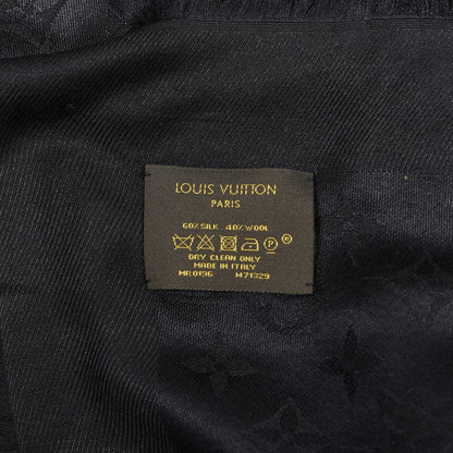 Louis Vuitton Wool Silk Monogram Shawl Black 2 of 3