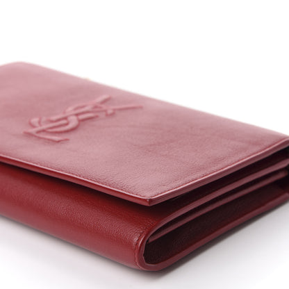 Saint Laurent Calfskin Monogram Belle de Jour Chain Clutch Rouge Orient 7 of 10