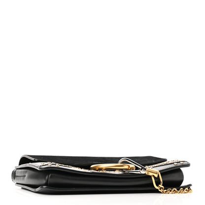 Chloe Suede Calfskin Studded Small Faye Shoulder Bag Black 4 of 9
