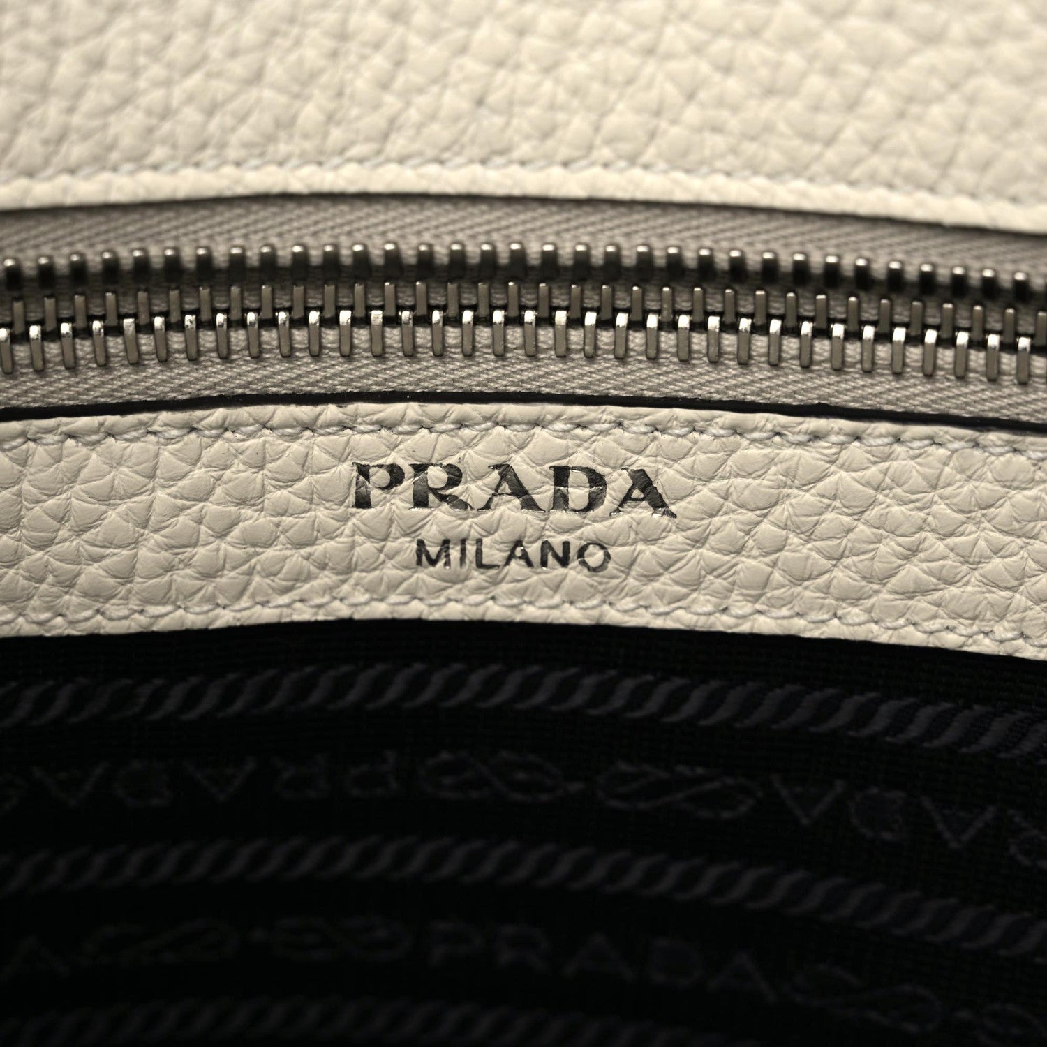 Prada Vitello Phenix Logo Hobo White 8 of 8