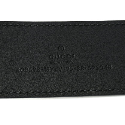 Gucci Azalea Calfskin Enamel Monochrome Double G 40mm Belt 95 38 Black 3 of 5