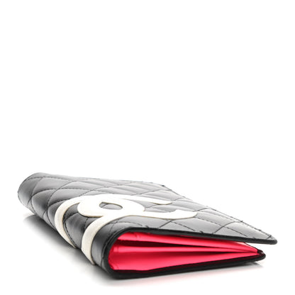 Chanel Calfskin Quilted Cambon Yen Wallet Black White 4 of 7