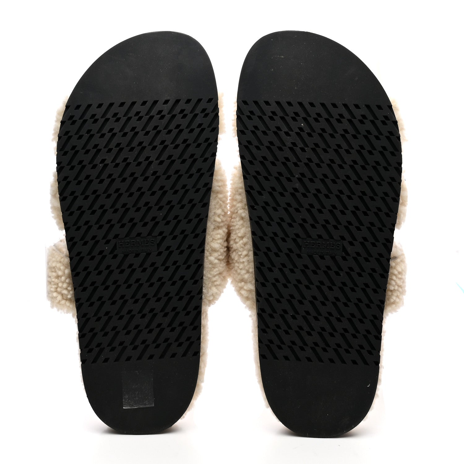 Hermes Woolskin Womens Chypre Sandals 40 Ecru 5 of 9