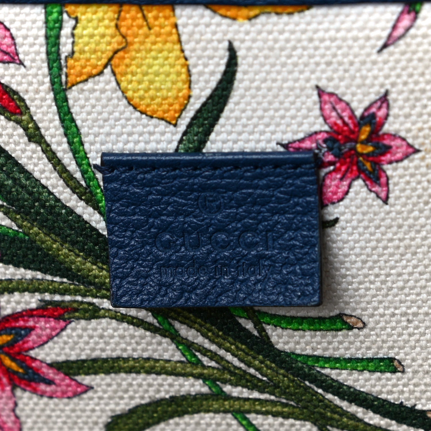 Gucci Canvas Large Flora Tote Navy Multicolor 6 of 19