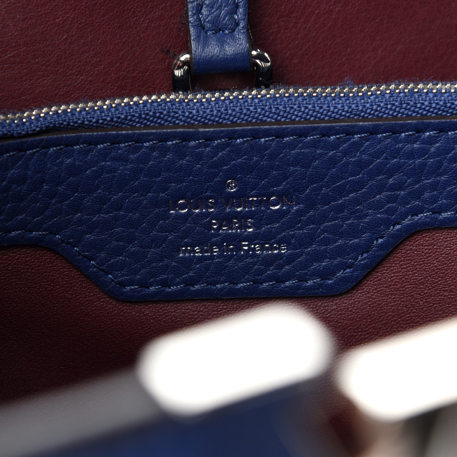 Louis Vuitton Taurillon Capucines MM Indigo 6 of 9