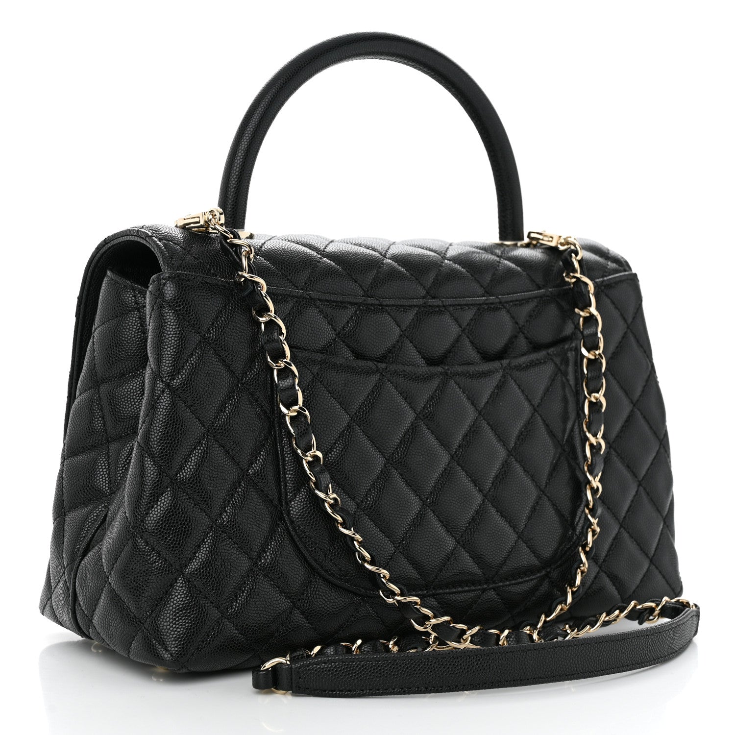 Chanel Caviar Quilted Small Coco Handle Flap Black 3 of 11