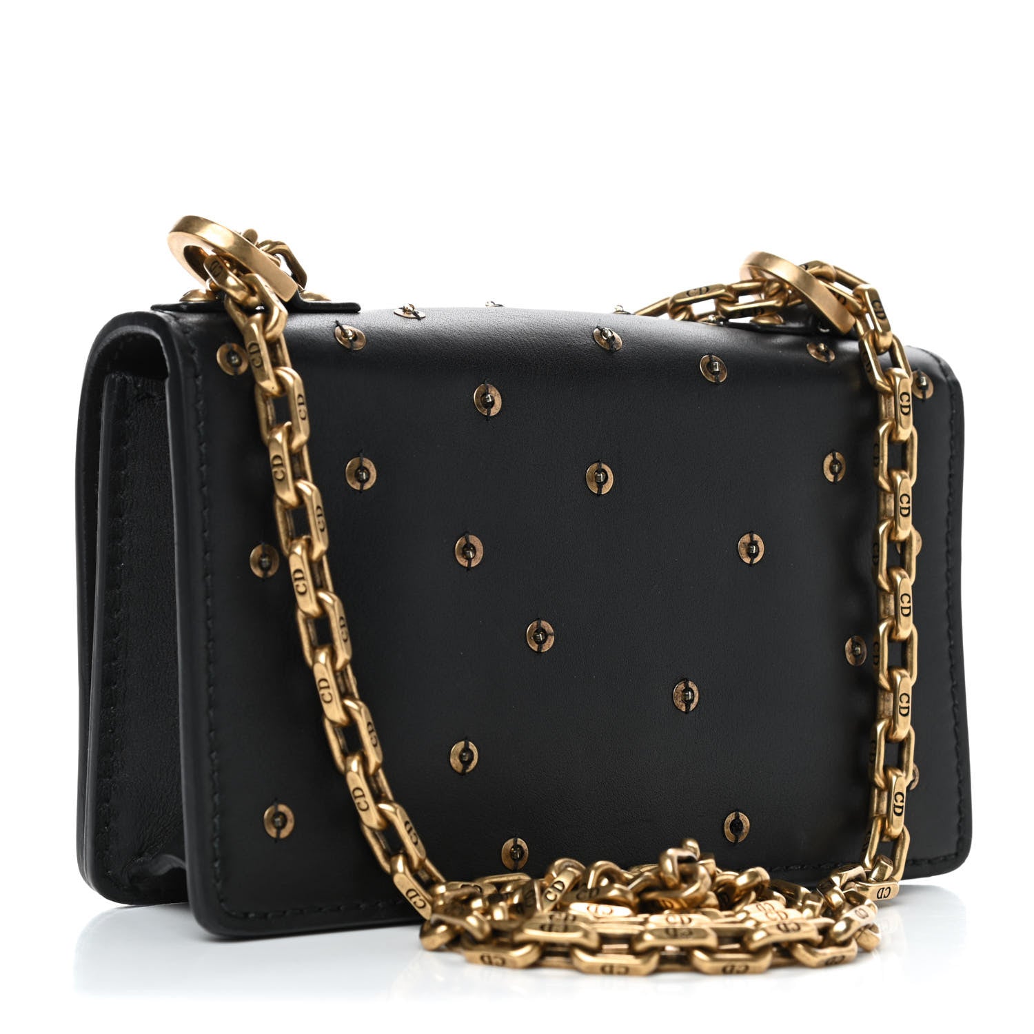Christian Dior Calfskin Studded Mini J'Adior Chain Flap Bag Black 2 of 5