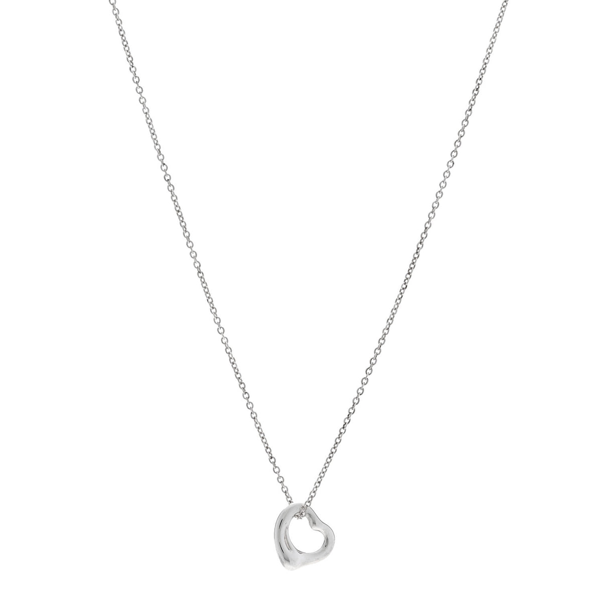 Sterling Silver Elsa Peretti 11mm Open Heart Pendant Necklace