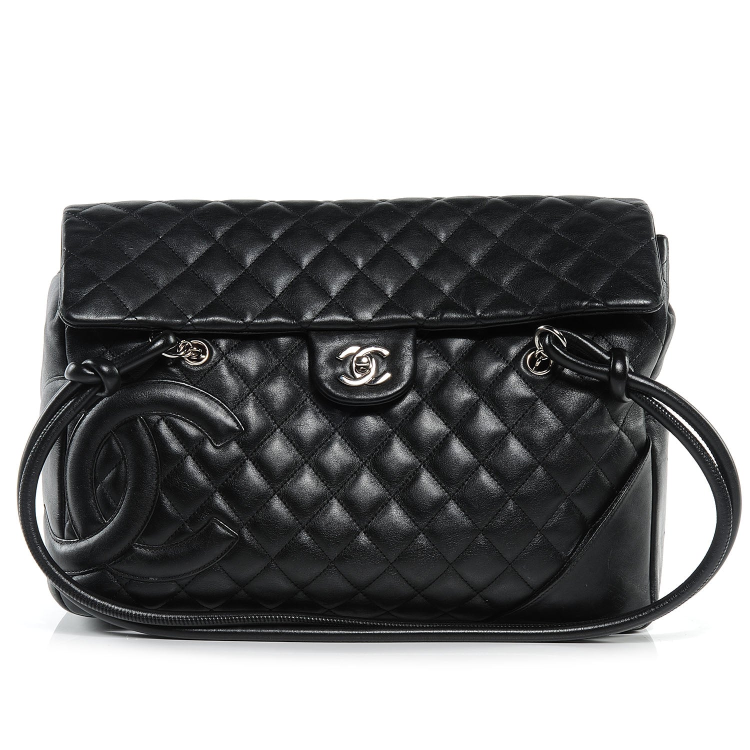 Chanel Calfskin Quilted Large Cambon Flap Black 1 of 9